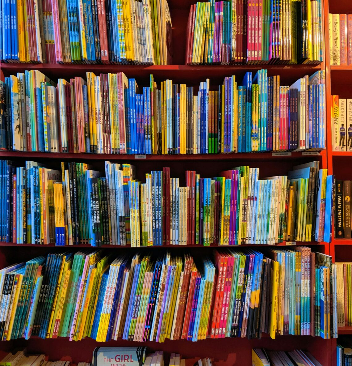 A shelf of children's books